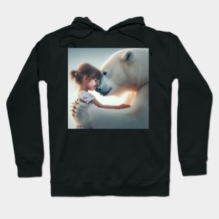 A Child and a Bear Share a Nose-to-Nose Hug Hoodie